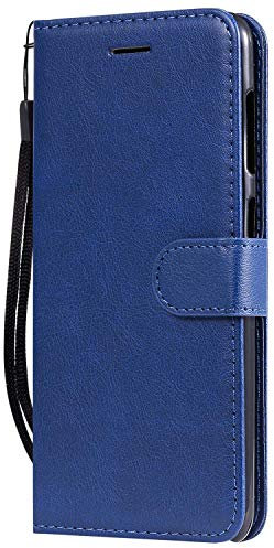 DENDICO Coque pour Galaxy A50 / Galaxy A50S / Galaxy A30S, PU en Cuir Coque Portefeuille Étui Housse, Design Classique TPU Coque pour Samsung Galaxy A50 / Galaxy A50S / Galaxy A30S - Bleu Marin