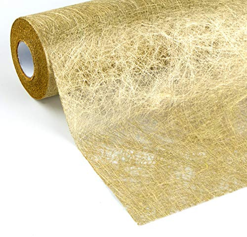 WELTRXE Chemin de Table en Tissu Non-Tissé Décoratif Réutilisable, Courroie de Table Elégante, Décoration de Table 30cm pour Fêtes, Célébrations (Or, 30cm x 10m)
