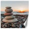 Feeby Papel Pintado Piedras Zen Playa 100x100 cm Beige Fotomurales Decoración De Pared Moderna Fotográfico Baño Cocina Dormitorio Oficina Puesta De Sol Abstracto