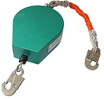 LXX Auffanggurt Absturzsicherung, Höhensicherungsgerät mit Automatischer Sperrfunktion, Drahtseil Selbstsichernder Haken, Fallschutz Auffanggerät für Dach und Gerüst