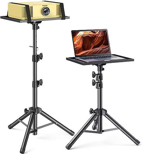 AMADA HOMEFURNISHING Height Adjustable Projector Tripod Stand for 26 to 51 in, Foldable Laptop Tripod Stand, Portable Outdoor Projector Stand for Laptop, Projector, DJ, or Sheet Music-AMPS02
