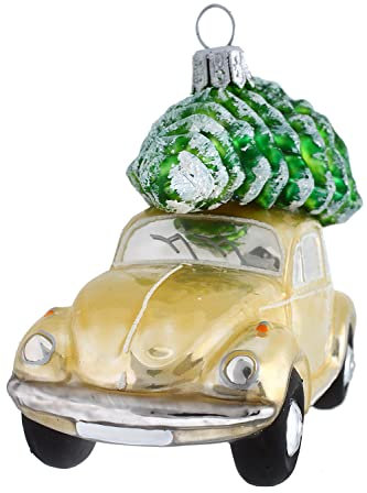 Hamburger WEIHNACHTSKONTOR® - Christbaumschmuck - VW Käfer beige Official Licensed Produkt