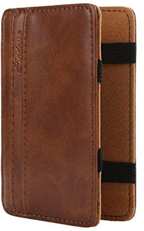 U-K Porte-monnaie pour homme en simili cuir avec pince à billets, porte-cartes, portefeuille magique fin à deux volets, artisanat créatif et exquis