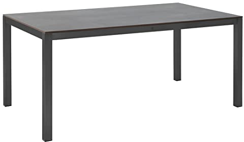 OUTLIV. Gartentisch, 160x90 cm, Aluminium/HPL | Aluminium/HPL, 160x90 cm, Anthrazit/Zement Dunkel, für Garten und Terrasse
