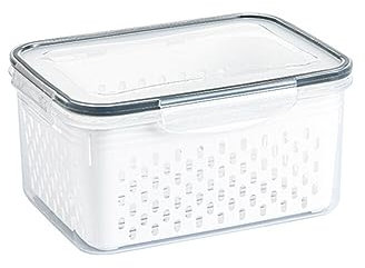 Uposao Frischhaltedosen Obst Gemüse Mit Deckel Sieb, Vorratsdosen Lebensmittel-Aufbewahrungsbehälter, Frischhalteboxen Dicht Und Trennbar, Kühlschrankdosen Zum Aufbewahren