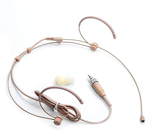 FACULX Mikrofon Headset Diskret Headworn Earset Over Ear Mic Kompatibel mit Wireless System Bodypack Transmitter, Ideal für Vorträge, Live Performance, Theater, Podcasts