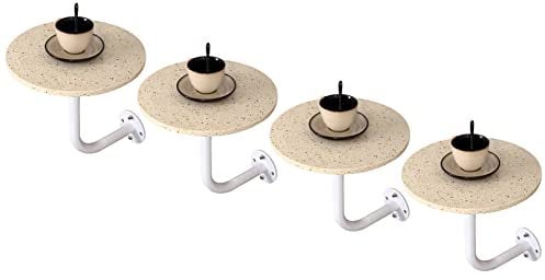 SYCARPET Mini Travertine Round Couchtisch moderner Tisch für Wohnzimmer kleine Räume, 35 cm Akzent Kaffeetische für Outdoor Cafe Milk Tea Shop