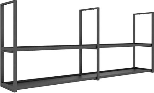 AYVADA Ceiling Rack Hanging Shelf, Unit Floating Shelf Planter, Decorative Metal Frame for Kitchen/Bar/Dining (Color : Black, Size : 80 x 30 x 80cm)