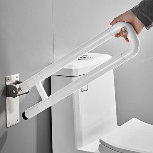 Maniglione Di Sicurezza a parete Pieghevole Maniglione ribaltabile Maniglione per Disabili e Anziani Barre Di Sostegno bracciolo pieghevole Antiscivolo Resistenti Acciaio Inox (70cm,Bianco)