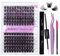 Kit Extension Cils Individuels D Curl 0.07mm DIY Cluster Cils Kit Volume Russe Mixte 12-16mm FD18+B Extensions de Cils Individuels Bouquet Cluster Lashes(FD18+B-D-Cluster Lash Extension Kit)