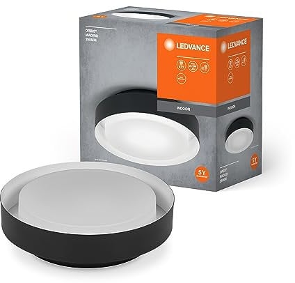 LEDVANCE ORBIS MADRID Deckenleuchte 290mm, schwarz, E27-Sockel, kann mit smarter Lampe bestückt werden, hochwertiges, modernes Design, Metallgehäuse, geeignet für Innenräume, rund, IP20 Schutzklasse