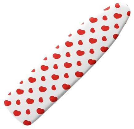Tomeusey Bügelbrettbezug und Pad mit Klettverschlüssen, rotes Herzmuster, Bügelbrettschutz, Ersatzbezug, widersteht Verbrennungen, passend für Standardgröße