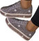 ticticlily Sneakers Damen Pailletten Flache Low Sneaker Atmungsaktiv Glitzer Turnschuhe Outdoor Sportschuhe Laufschuhe Schnürsenkel Walkingschuhe B Silber 43 EU