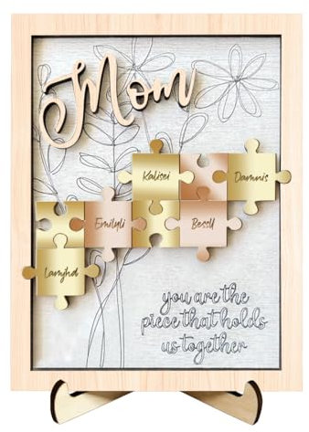 Placa personalizada de madera para el día de la madre, regalo para mamá, placa personalizada con nombres personalizados para niños, decoración de pared, regalo de cumpleaños para mamá y abuela