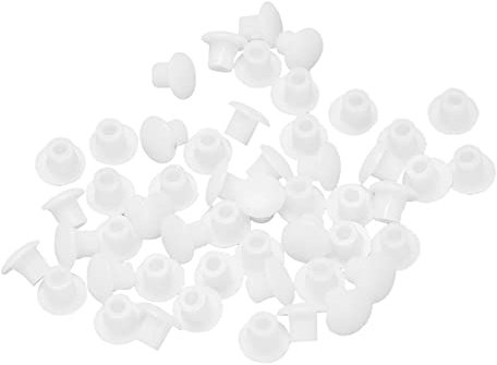 Duontyye Plastic Round Shaped Cover Screw Cap Lid White 50pcs for 5mm Dia Hole