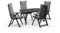 Shaf Gartenmöbel Set 4 Stühle mit Tisch in Rattan Optik Garten Möbel mit Polster für 4 Personen Essgruppe Outdoor Terrassenmöbel wetterfest Balkonmöbel Gartenstühle und Gartentisch, 5-TLG anthrazit