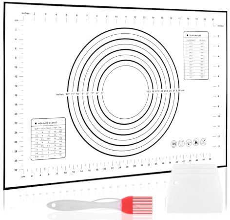 LXUDN Groß 60 * 90cm Backmatte Silikon, Silikonmatte Baking Mat Rutschfeste, Antihaftbeschichtete Backunterlage mit Messung, für Fondant Gebäck Pizza, BPA Frei(Schwarz + Schaber)