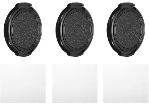 PATIKIL 40.5mm Lens Cap, 3 Pack Sides Pinch Snap Camera Lens Cover for Front Lens with Cloth, Suitable for 40.5mm Thread Universal DSLR Lenses for Nikon, for Fujifilm, for Pentax