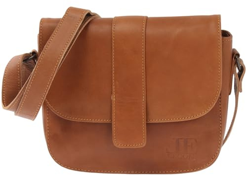 LECONI kleine Schultertasche Damentasche Umhängetasche natur weiche Ledertasche Handtasche Damen Leder 18x24x7cm LE0074