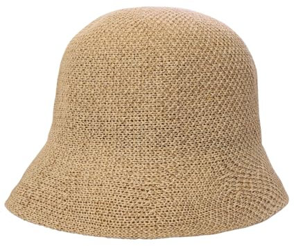 MILAKOO Stroh Mesh Fischerhut Faltbarer Sonnenhut für Frauen Atmungsaktive Mesh Crochet Outdoor Cap