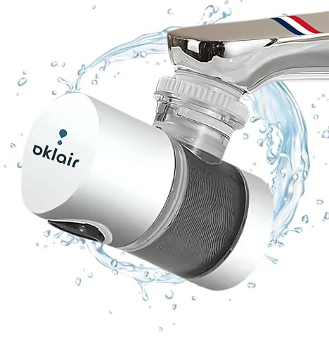 OKLAIR - Purificateur d'Eau sur Robinet - Filtration Haute Efficacité, Anti-Calcaire - Idéal pour Cuisine et Salle de Bain (OKLAIR - PURE - Filtre de Robinet 360°)