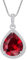 FJ Tropfen Halskette Damen 925 Sterling Silber Rubin Kette Juli Geburtsstein Anhänger Schmuck Geschenke für Frauen