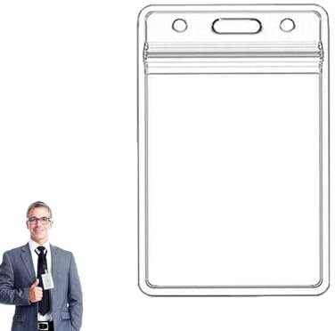 Porta Badge Identificativo Trasparente - Protezione Impermeabile Per Targhetta Con Nome Trasparente | Porta Badge Trasparente Per Riunioni Di Lavoro, Eventi Aziendali, Fiere