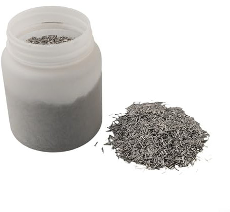 Zilimontt Magnetische Poliernadel, 1 kg Edelstahl-Trommel-Media-Pins, Polierstift, Edelstahl-Magnetpolierstift, Polierstifte für Tumbler-Polierer (0,7 × 5 mm)