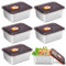 imposyu 6 Pièces Boîtes de Conservation Alimentaire avec Couvercles 600ML sans BPA Boite Alimentaire Inox Réutilisables pour Conserver des Repas ou des Collations
