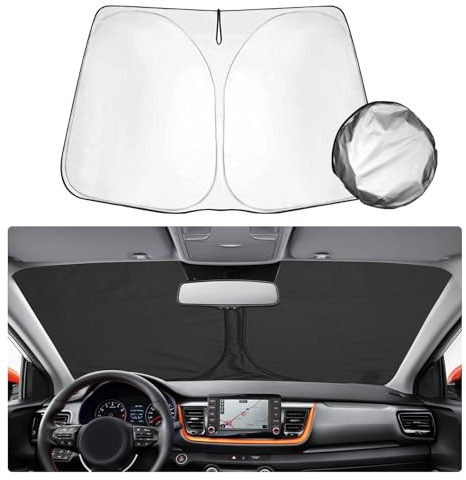 SHAOHAO Compatible con Kia Stonic KX1 2018-2024 Parasol Plegable con Tejido Revestido de Plata Parasol Plegable protección UV y contra el Calor Accesorios Kia Stonic