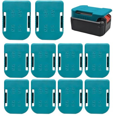 Yqhugbc 10 Packs de Supports de Porte-Batterie, Support de Porte-Batterie de l'outil au Lithium-ION 14.4V/18V, Compatibles Makita/Bosch BL1860 BL1850 BL1840 BL1830 BL1820 BL1815N