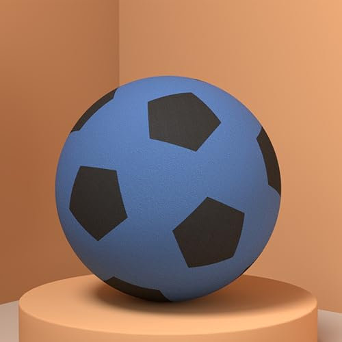 BOSSETY Softball 24cm Schaumstoff Ball, Lautloser Fußball, Football für Outdoor und Indoor, Soft-Fußball Schaumstoffball Kinder-Ball geeignet für Kinder ab 36 Monaten (Blau)