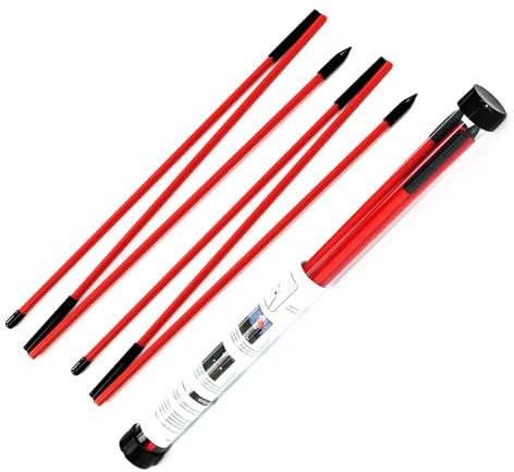 Wuandjun Golf Alignment Stick, 2 Pack Swing Trainer Tool, Collapsible Alignment Stick for Improved Alignment, Aim, Putting Practice, Full Swing Training, and Posture Correction (Red)