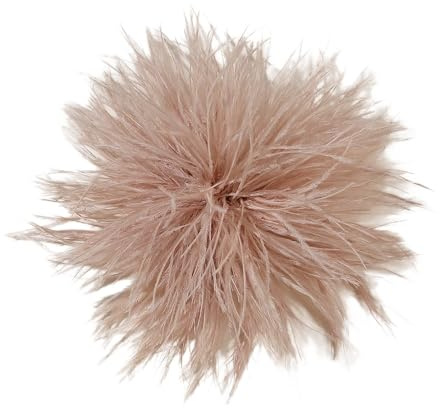 Feder BroscheFlauschige Straußenfeder Brosche Braut Hochzeit Party Weihnachten Kleid Up Corsage Pin Hut Zubehör für Frauen Hochzeitsfeier Tanz Bankett Kleid Kleidungsaccessoires,Khaki