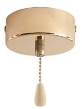 Bathroom Light Pull Cord Switch Kit with 150cm Chain – Light Switch for Bathroom, Shower Room or Toilet, Ceiling Light Replacement, Easy-Fit Pull Cord for Accessories(Gold)