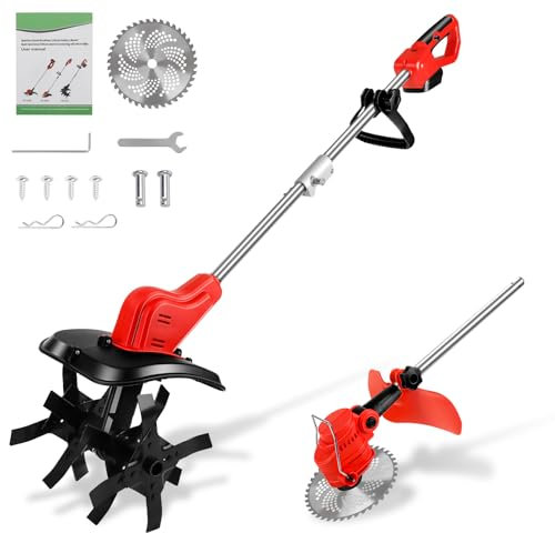 Motozappa Elettrica per Batteria Makita 18V, Set di zappetta e tagliabordi con display a LED, larghezza di lavoro 30 cm, profondità di lavoro 22 cm, Motozappa a Batteria per Giardini e Cortili
