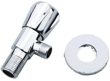 Robinet d'arrêt d'angle de salle de bain en laiton chromé, 1 pièce, 1/2'' mâle x 3/8'' mâle, robinet de remplissage d'eau froide et chaude for toilettes de cuisine