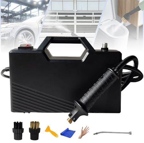 Nettoyeur Vapeur Haute Pression 9,5 Bars, Chauffe En 6 Secondes, 3200W, Nettoyeur Vapeur Portable Avec 2 Têtes De Brosse Et Coude D'extension, Poignée Réglable Sur 6 Niveaux