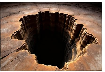 YNPQTDS Optische Täuschung Teppich Kristallsamt 50x80cm rutschfeste 3D Loch Optischer Täuschung Teppiche Fußmatte Mit Visueller Illusion Für Eingangsbereich Küche Badezimmer Hauseingang Terrasse