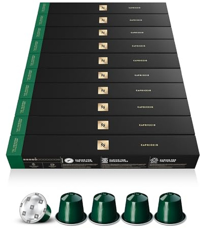 Nespresso Original - Assortiment Capriccio Espresso - 100 Capsules Café | Compatible avec machines Nespresso Original - Permet de préparer des Cappuccinos ou Latte Macchiato onctueux - Intensité 6