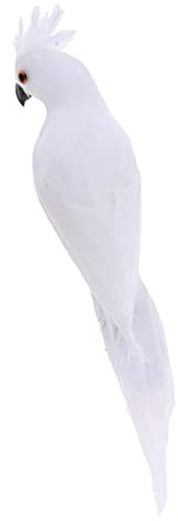 Sharplace Deko Vogel Figur Vögelchen aus Künstliche Feder und Dekofigur Dekovögel, Weiß, 45x10x9cm