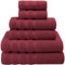 Premium, Luxus Hotel & Spa, 6-teiliges Handtuch-Set, Türkisch Handtücher, Baumwolle für maximale Weichheit und Saugkraft von American Weich, [Worth 78.95] Modern 27Wx54L, 16Wx28L, 13Wx13L bordeaux