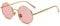 Inlefen Occhiali da sole Uomo Donna Round Retro Vintage Round Style Occhiali da sole Colored Metal Frame Glasses Glasses Rosa dorato