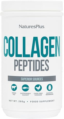 NaturesPlus Collagen Peptides Powder Unflavoured - Sustainable Hydrolysed Collagen Supplement, 6 Major Types of Collagen - Gluten Free - 280 g