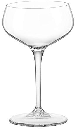Bormioli Rocco ‘Novecento’ Cocktail Coupe Glasses (Set of 6) (25cl) – Martini Glasses/Champagne Saucers – Premium Italian Glass: Dishwasher Safe – Luxury Cocktail Stemware