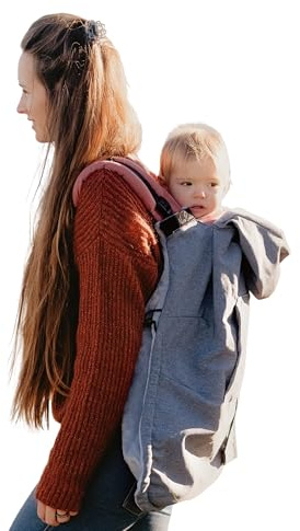 NéoBulle - Couverture de Portage 3 en 1 - Pour Porte-Bébés, Siège Auto et Poussette - Intérieur Polaire, Extérieur Softshell Déperlant et Coupe-Vent - 100% Fabriquée en France - De 0 à 2-3 Ans - Gris