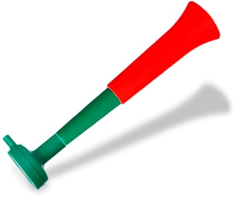 FUN FAN LINE - Pack x3 Plastik Vuvuzela Trompeten. Zubehör für Fußball- und Sportfeste. Geräuschvolles Lufthorn für die Animation. (Portugal)