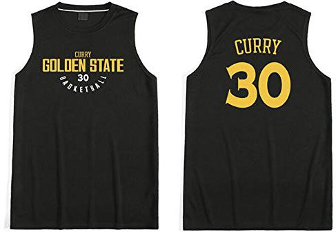 Basketballspieler Curry gleichen Stil Training ärmellose Weste Tops Nummer 30 Fans Sporttrikot (schwarz, L)