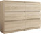 Framire R-140 Kommode in Sonoma Eiche, Kommode mit 6 Schubladen, Schrank für Schlafzimmer, Wohnzimmer, Bad, 140 x 76 x 31 cm