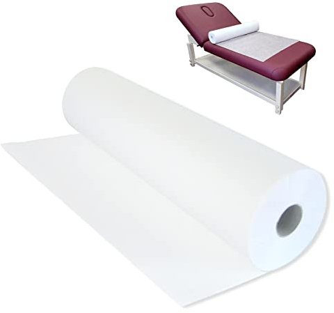 Lot de 50 draps de lit jetables non tissés de 78,7 x 177,8 cm, 1 rouleau de couverture imperméable pour lit de spa, table de massage pour tables de massage, spa, tatouage et examen